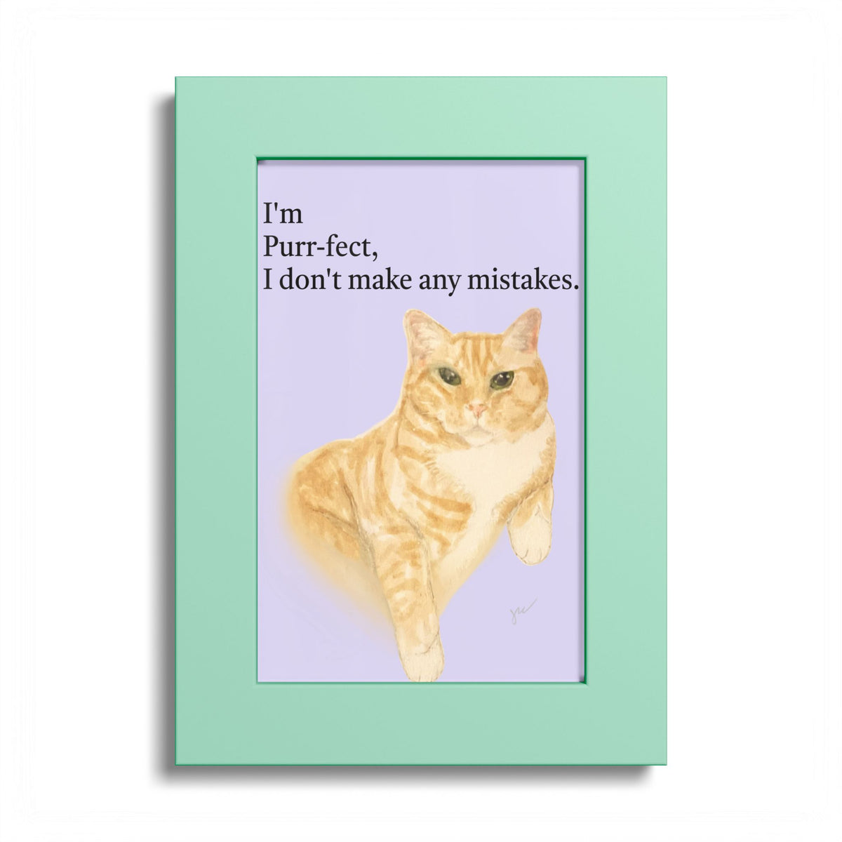 Wesley "I'm Purr-fect" Framed Print — Orange Tabby Cat Wall Art