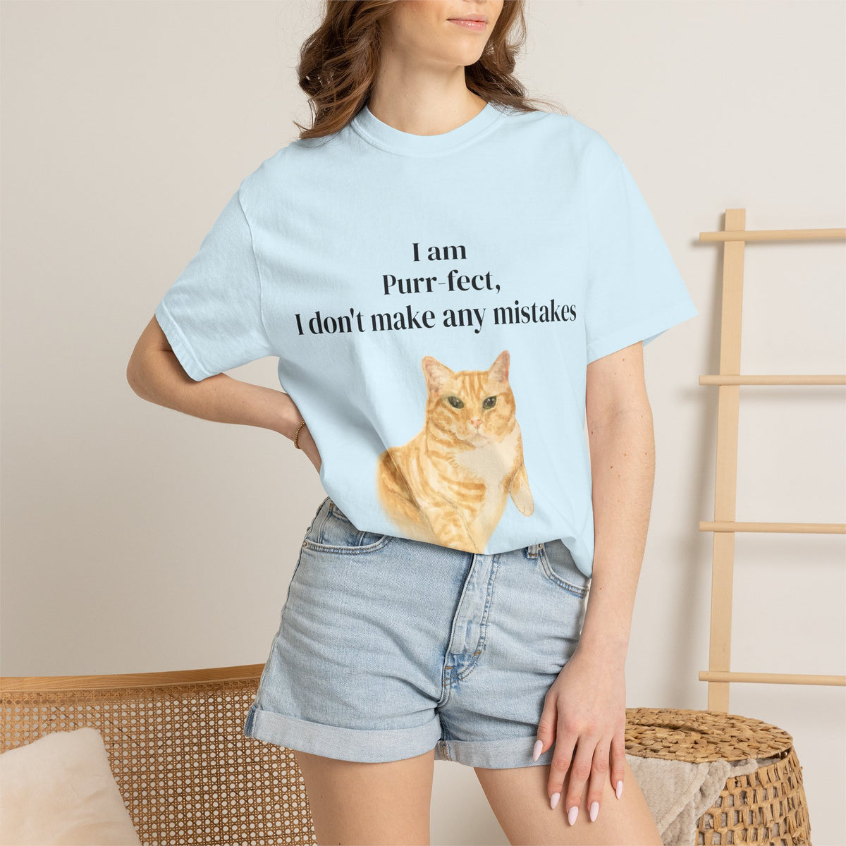 Wesley "I Am Purr-fect" T-Shirt — Orange Tabby Cat Graphic Tee