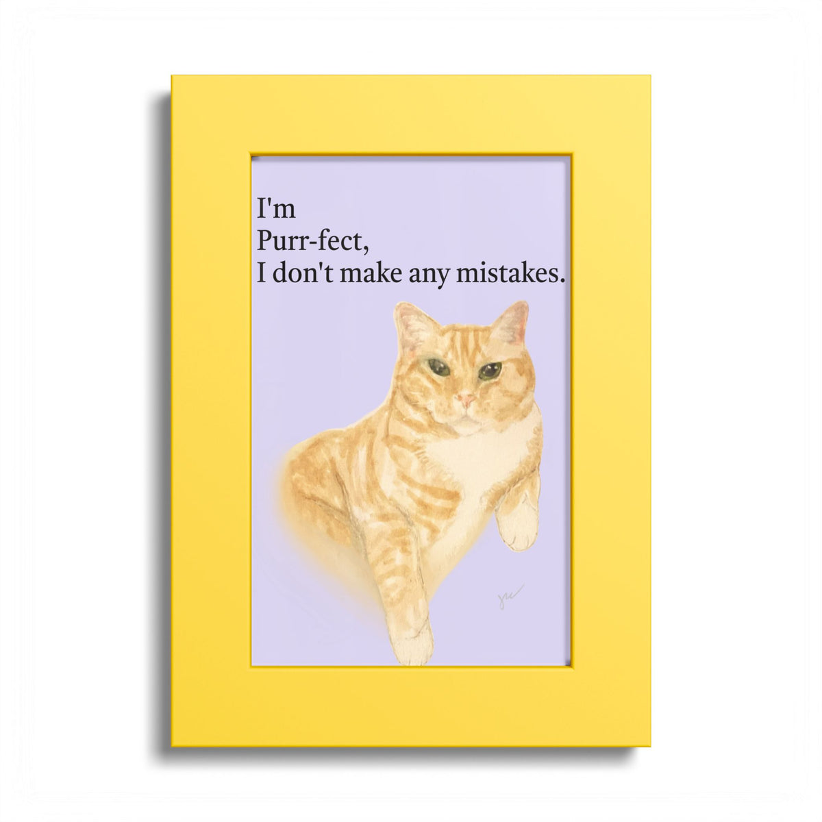Wesley "I'm Purr-fect" Framed Print — Orange Tabby Cat Wall Art