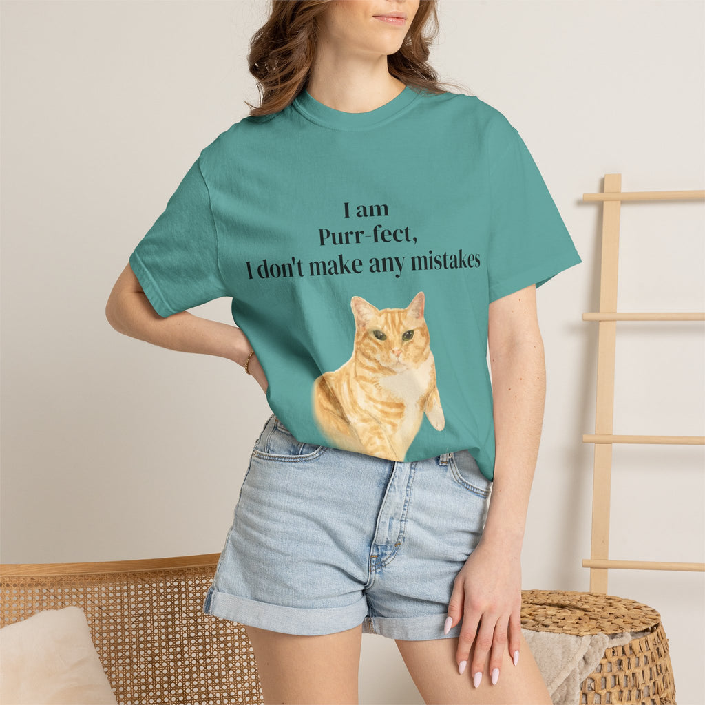 Wesley "I Am Purr-fect" T-Shirt — Orange Tabby Cat Graphic Tee