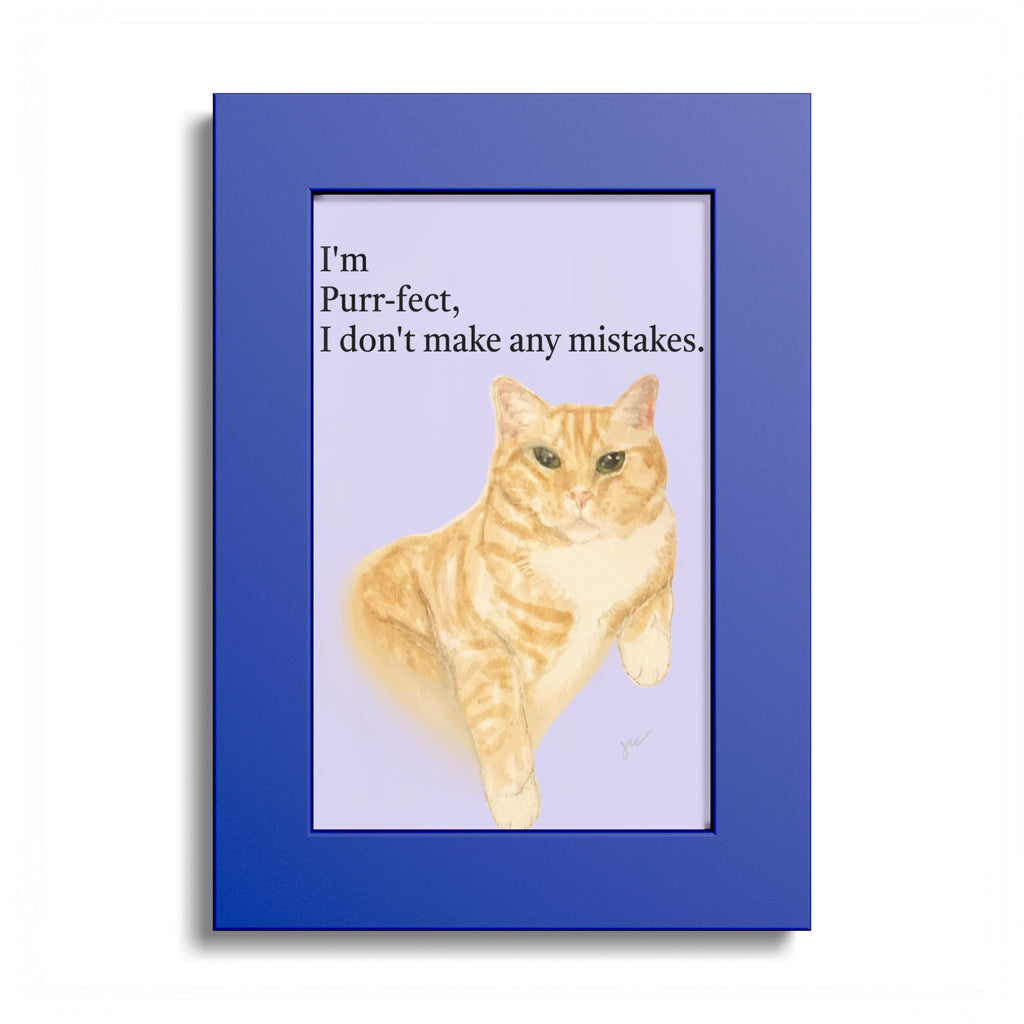 Wesley "I'm Purr-fect" Framed Print — Orange Tabby Cat Wall Art