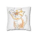 Niño Coffee Cat Decorative Pillowcase — Orange & White Cat Throw Pillow Cover