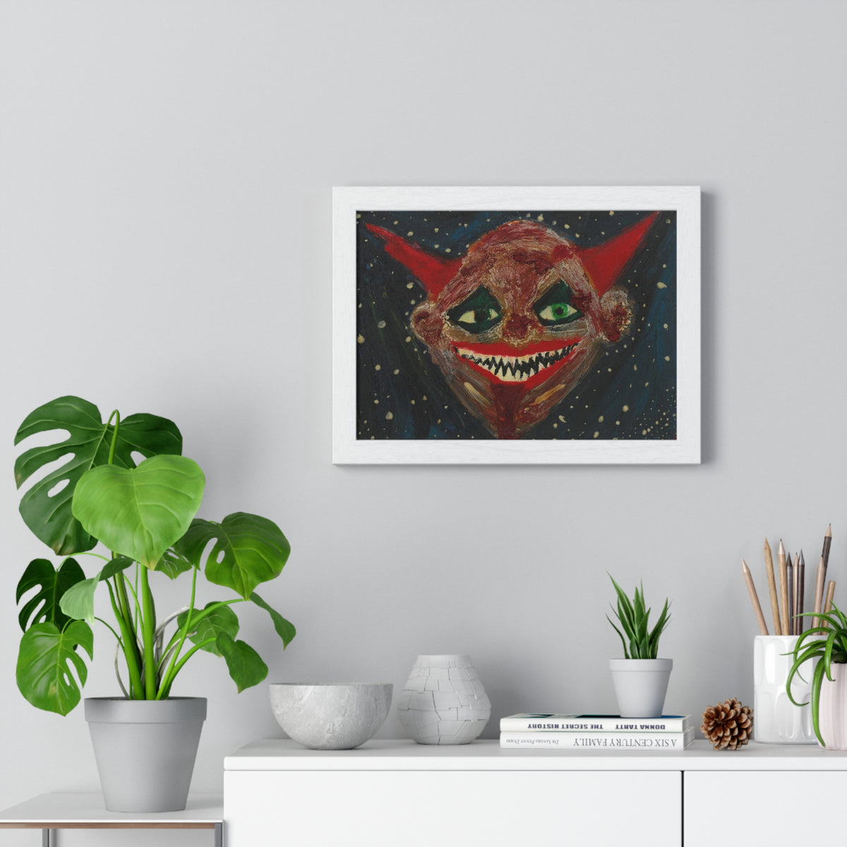 Red Clown Grin – Original Horror Spooky Print
