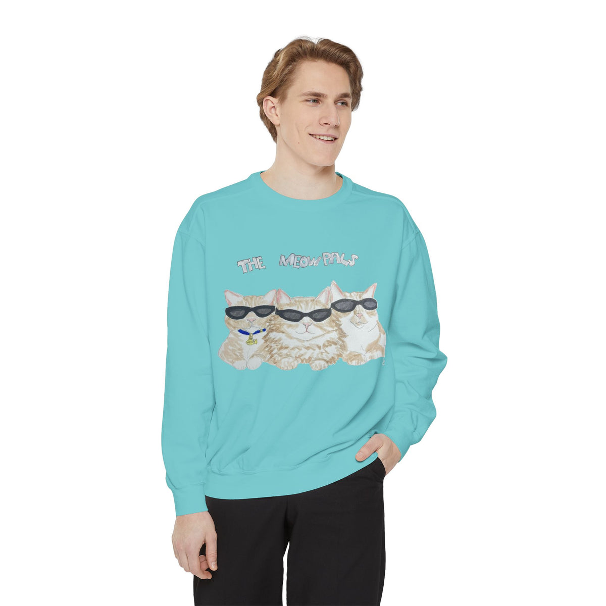 The Meowtles Cat Crewneck Sweatshirt — Cute Sunglasses Kitten Pullover