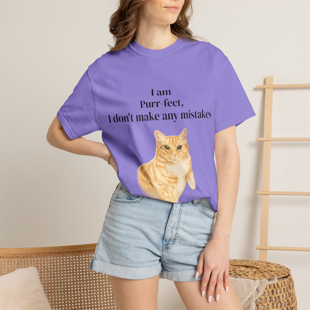 Wesley "I Am Purr-fect" T-Shirt — Orange Tabby Cat Graphic Tee