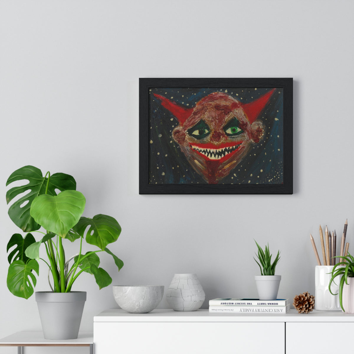 Red Clown Grin – Original Horror Spooky Print