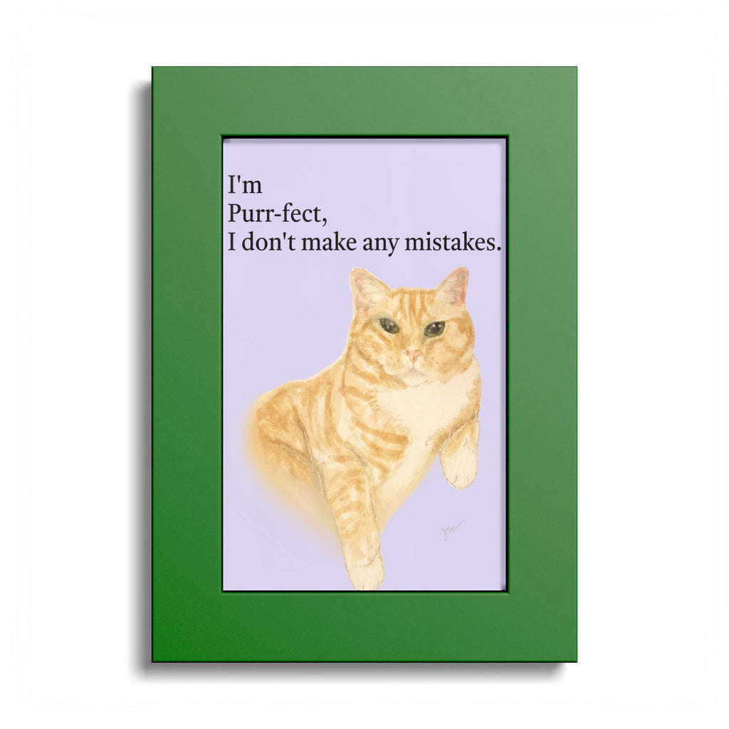 Wesley "I'm Purr-fect" Framed Print — Orange Tabby Cat Wall Art
