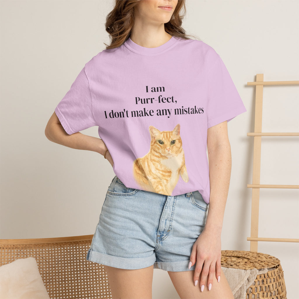 Wesley "I Am Purr-fect" T-Shirt — Orange Tabby Cat Graphic Tee