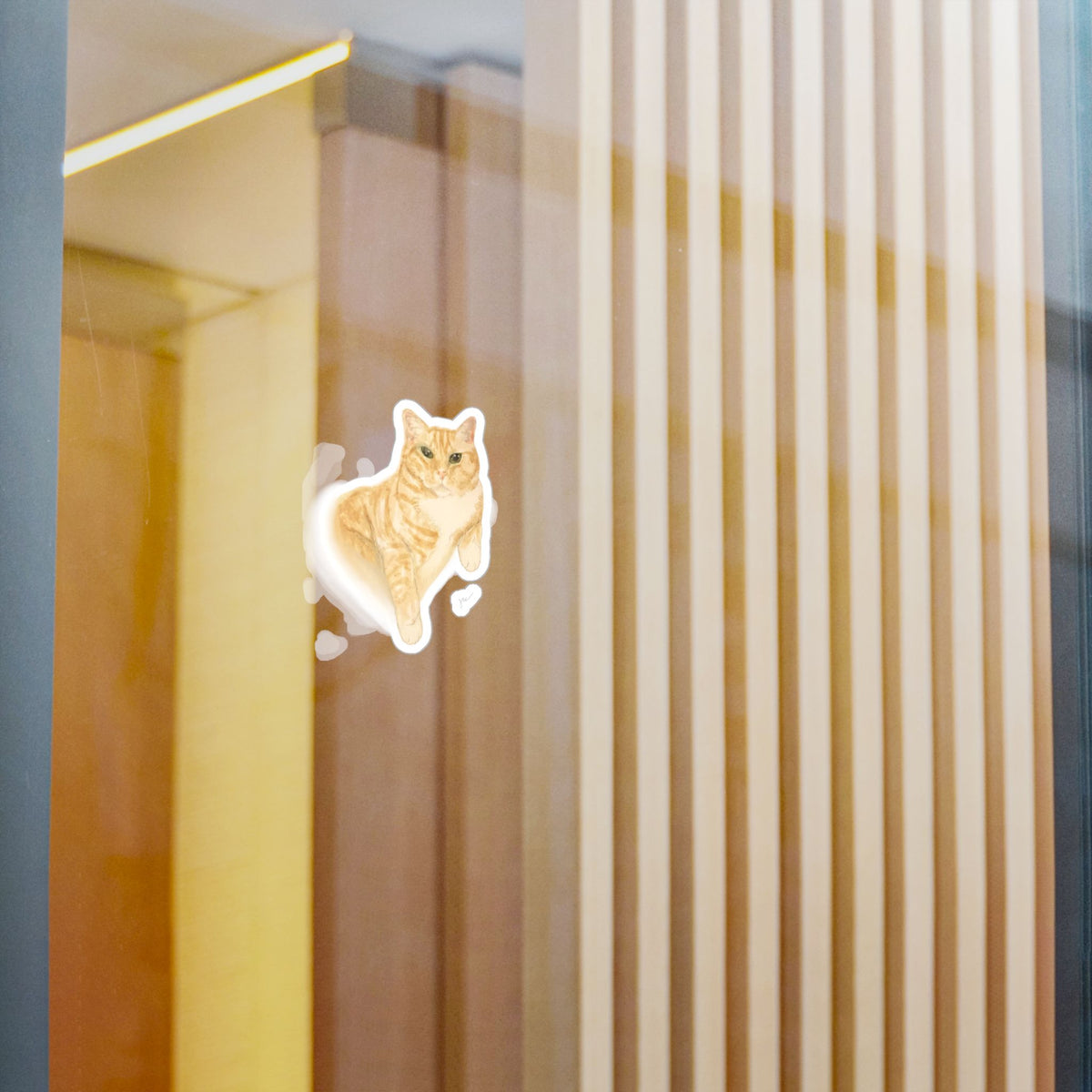 Wesley the Orange Tabby — Hand-Painted Watercolor Cat Vinyl Sticker