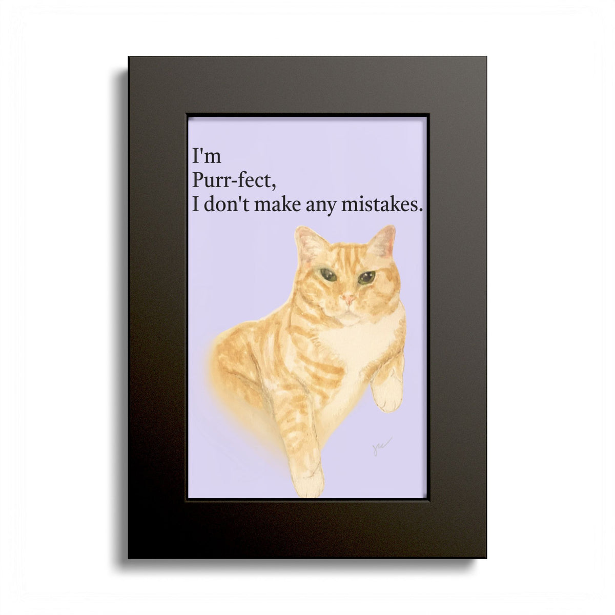 Wesley "I'm Purr-fect" Framed Print — Orange Tabby Cat Wall Art
