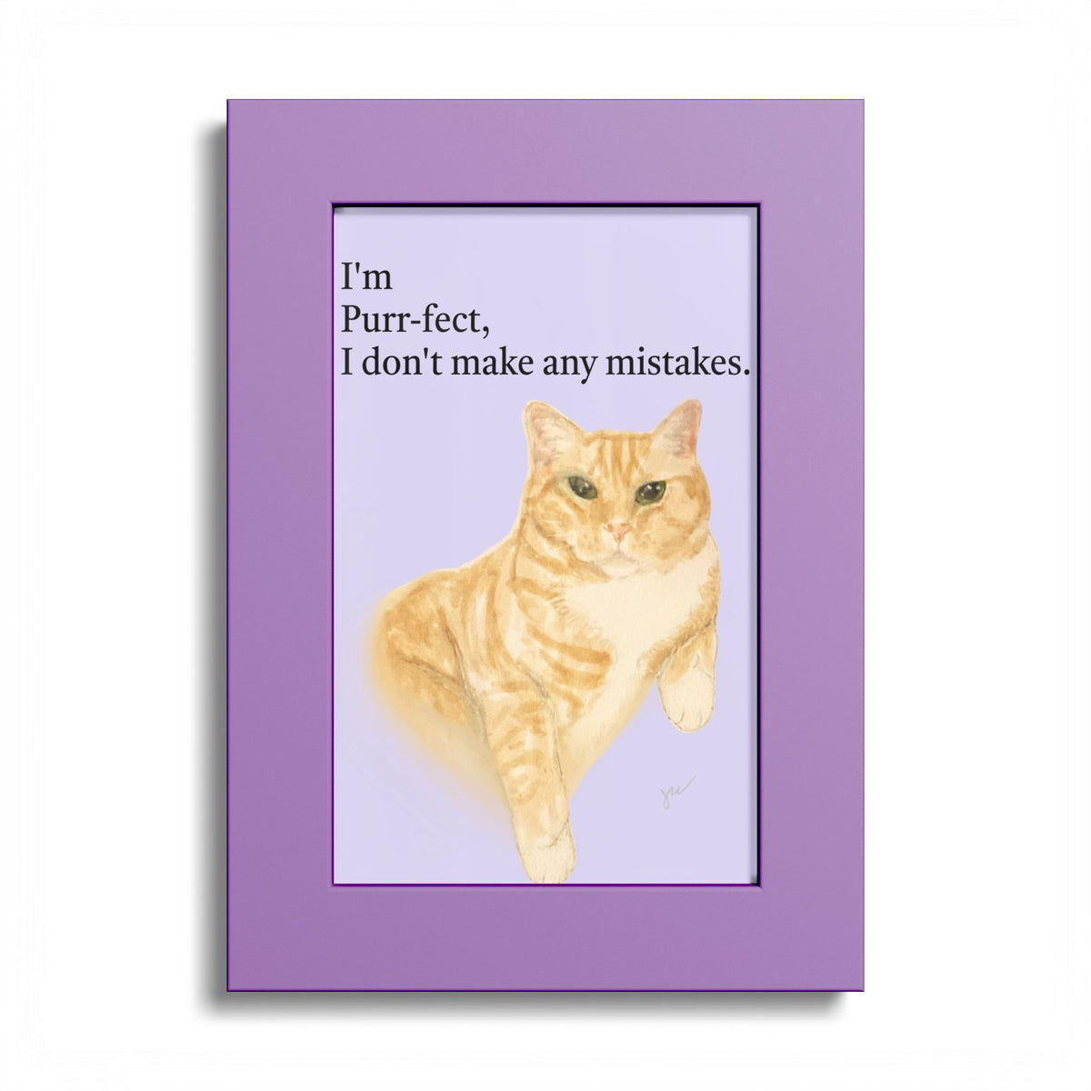 Wesley "I'm Purr-fect" Framed Print — Orange Tabby Cat Wall Art