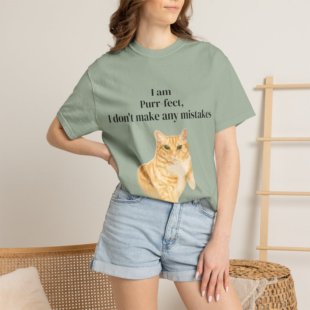 Wesley "I Am Purr-fect" T-Shirt — Orange Tabby Cat Graphic Tee