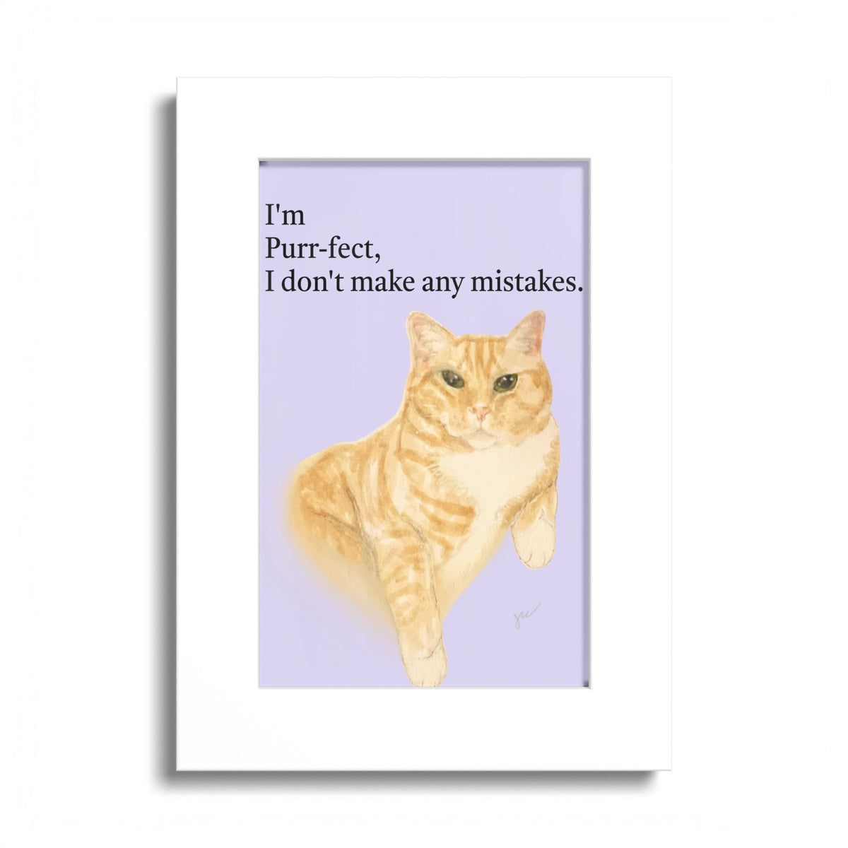 Wesley "I'm Purr-fect" Framed Print — Orange Tabby Cat Wall Art