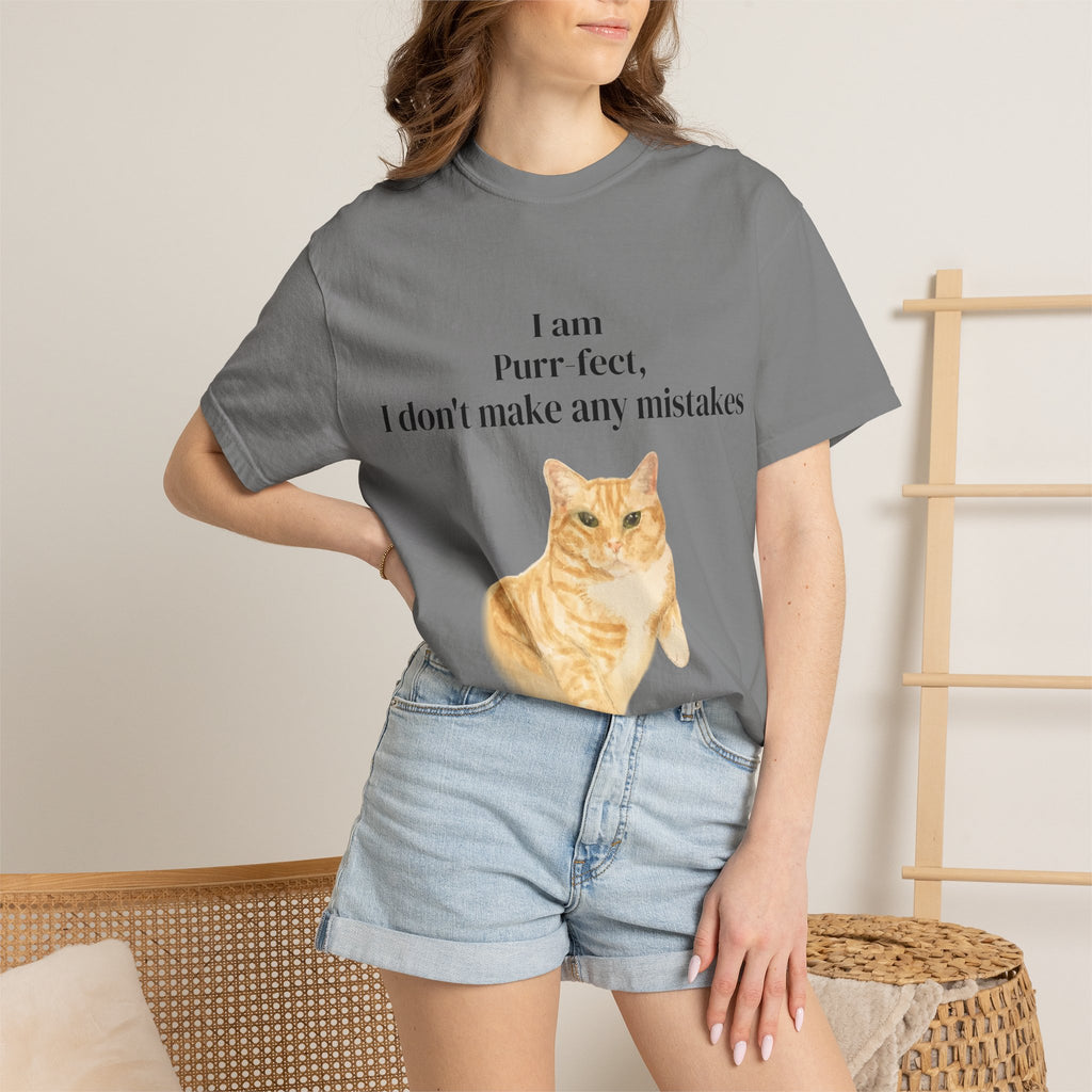 Wesley "I Am Purr-fect" T-Shirt — Orange Tabby Cat Graphic Tee